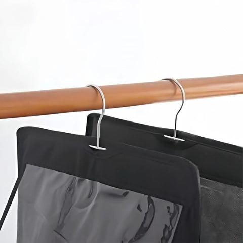 Clear 6 Pocket Hanging Handbag Organizer Over The Door Storage Shelf For Closet Wardrobe Set Of 2 Space Saving Purse Hook
