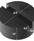 DEDC universal jack stand pad adapter, 2-pack; black plastic pinch-weld side frame rail protector.