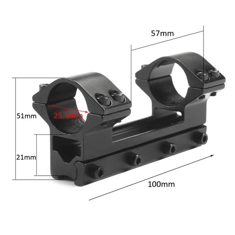 One Piece High Profile Magnum Air Rifle Scope Mount With Stop Pin 11mm Dovetail Fits Scopes With One Inch Tubes Two 1 Inch Rings