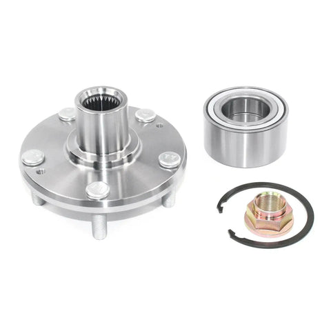 Front Wheel Hub Repair Kit With Bearing And All Hardware Including Hub Bearing Studs Snap Ring And Axle Nut For Quick Plug And Play Wheel Hub Assembly Restore