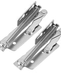 Heavy Duty Steel Up Spring Cabinet Hinge Set For Cupboard Closet And Wardrobe Doors With Pull Up Shelf Function and Under Cabinet Pull Down Hinges Easy Install And Durable Abrasion Resistant Build, silver finish, showing two hinges.