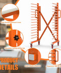 Heavy Duty Expandable Paint Drying Rack For Cabinet Doors With Smooth Casters And Hella Solid Steel Frame For Commercial Millwork And Serious Woodworking Projects Daily with adjustable locking handle and ergonomic grip
