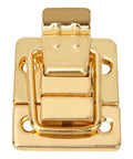 Golden Finish Stainless Steel Toggle Latch Kit 10 Pack For Boxes Jewelry Boxes And Suitcases shown close-up with vintage style