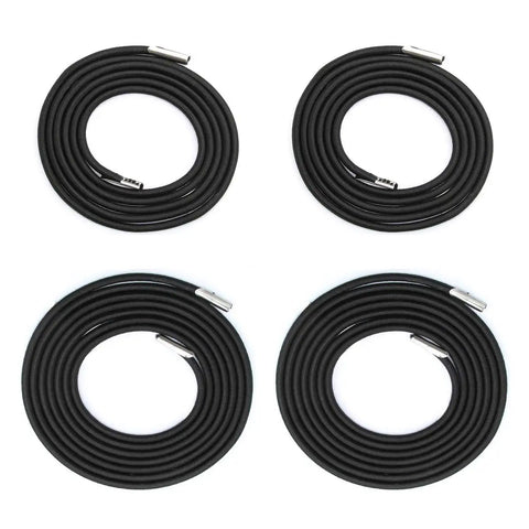 Heavy Duty Replacement Elastic Cords For Zero Gravity Chairs 4 Pack Universal Black Rubber Bungee Straps coiled ready for use.