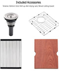Undermount Stainless Steel Kitchen Bar Sink 15 x 18 x 9 Inches 18 Gauge Heavy Duty Workstation with included accessories