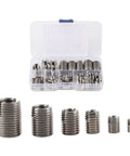Self Tapping Wire Thread Inserts 50 Piece Repair Kit For Reinforcing Screws Made Of Stainless Steel DIY Friendly Easy One Tool Install Heavy Duty Screw Thread Repair Vibration Resistant And Long Lasting, assorted sizes in storage case