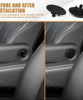 Before and after installation of Arm Rest Cover Cap Replacement For 2007 To 2019 Chevy Tahoe Cadillac Escalade Suburban Yukon.