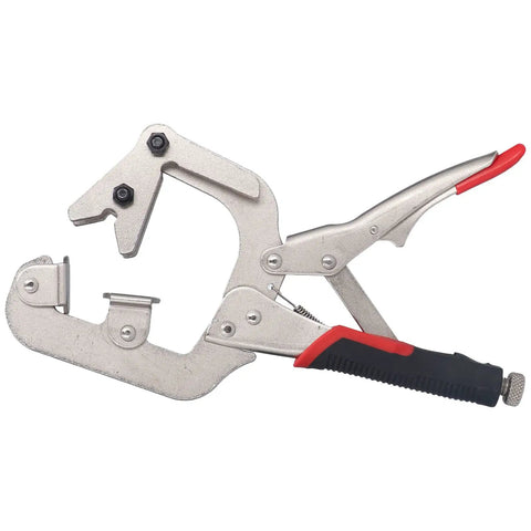 Heavy Duty Chrome Steel Welding Clamps With 360 Degree Rotation For Versatile Metalworking Pipe Joining And Wood Column Fixing Jobs Onsite, ergonomic grip, chrome steel material.