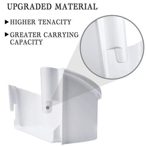 Close-up of Two Pack 15.95 Inch Refrigerator Door Bin Replacement with upgraded material and detail view of durable plastic.