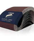 15 Pack Assorted Aluminum Oxide Sanding Belts 4 X 24 Inch Open Coat Antistatic Washable Resin Infused 15pcs stack