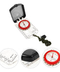 Portable Compass With Mirror Ruler For Hiking And Orienteering, Lightweight Outdoor Navigation Tool with ABS case and marked ruler