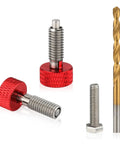 Handle Release Pins Kit With 2 Stainless Steel M6 Quick Release Pins Retractable Spring Plunger Bolt And Drill Bit For Toolbox Removal Red