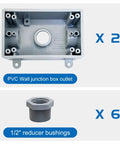Weatherproof Outdoor Single Gang Electrical Box For One Half Inch Or Three Quarter Inch Conduit, UL Listed Plastic Junction Box Outlet