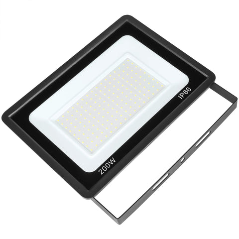 Beastly Bright 200W Outdoor LED Flood Light Pack Of 2, 20,000 Lumen, 6000K Daylight White, rectangular design with IP66 rating