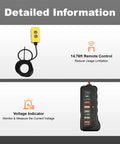 Remote control and voltage indicator for 12V Dump Trailer Hydraulic Power Unit With 1.6 Quart Reservoir, Single Acting Pump.