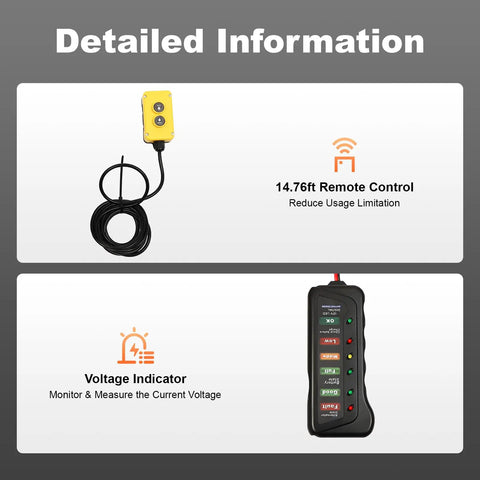 Remote control and voltage indicator for 12V Dump Trailer Hydraulic Power Unit With 1.6 Quart Reservoir, Single Acting Pump.