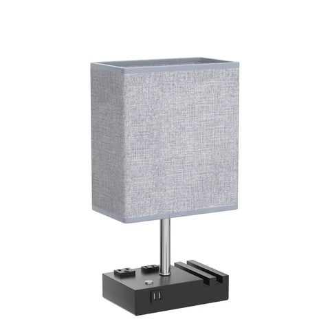 Fully Dimmable Bedside Table Lamp With Dual Phone Stands And AC Outlet Making It A Breeze To Charge Your Gadgets While You Read Sleep Or Work