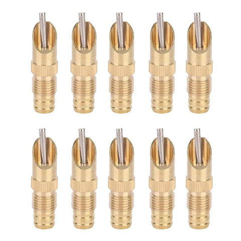 Set of ten brass nipples for Auto Flow Rabbit Water Feeder Kit With Hose Hookup For Small Critters And Poultry Coops.