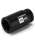 Three Quarter Inch Drive 33 Millimeter Axle Nut Impact Socket Six Point Deep Impact Socket For Easy Removal Of Axle Shaft Nuts Chrome Moly Steel With Black Phosphate Finish