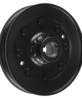 Heavy Duty Mower Blade Pulley For 46 Inch Deck Drive Tractor Repair Kit Direct Replacement Part AM105652 showing black metal design.