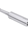 Side view of silver MT3-MT4 Morse taper reducing drill sleeve adapter for lathe milling