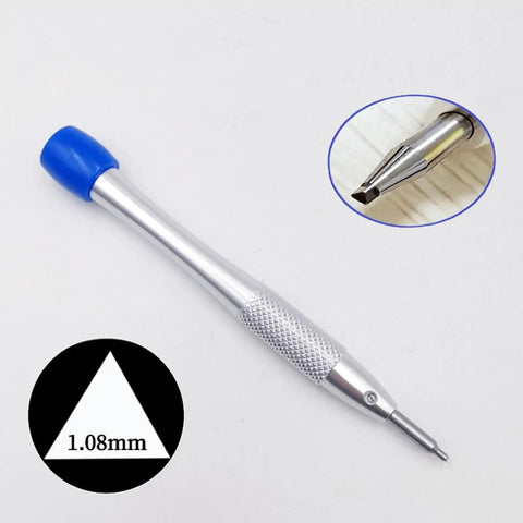 Three Color Stainless Steel Watch Movement Screwdriver Set for 3235 Movement Repairs, blue handle, 1.08mm tip
