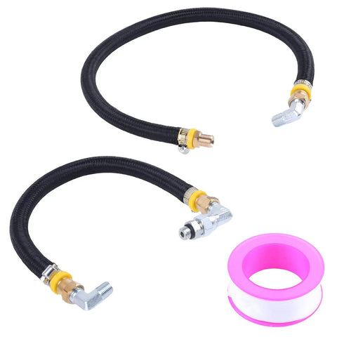 Upgrade Your Ride With A Premium 2PC Fuel Line Kit For Ford E250 E350 F250 F350 From 1988 To 1994, Perfect For The 6.9L And 7.3L IDI Diesel Engines To Keep The Flow Crisp. Two black fuel hoses with metal fittings and Teflon tape for Ford diesel replacement