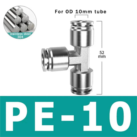 Heavy Duty Rust Proof 304 Stainless Steel Pneumatic Air Hose Fittings With Quick Release Coupling For High Pressure Pipe Connections showing a 52mm connector.