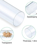 Clear Rigid Plastic Dust Collection Tubing Set 4 Pieces 2.5 In Diameter By 36 In Length, transparent view with shavings inside, 1.8mm thick