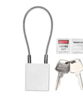 Beefy Steel Cable Padlock 85mm Shackle With Aluminum Alloy Lockout Tagout, 2 Keys, Ideal For Bikes Gates Gym Lockers Toolboxes