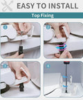 Easy installation steps for No Sweat Soft Close Square Toilet Seat With Built In Toddler Training Contour, Slick Quick Release Hinges.