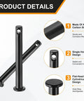 4 Pack M4x35mm Clevis Pins With Single Hole, Black, Pro Grade Heavy Duty Quick Release Pins For Agricultural, Aviation, Construction, Machinery Linkages, Suspension, Hinges, Rigging, Ship Gear, And Furniture Assembly. black A3 carbon steel single-hole clevis pins