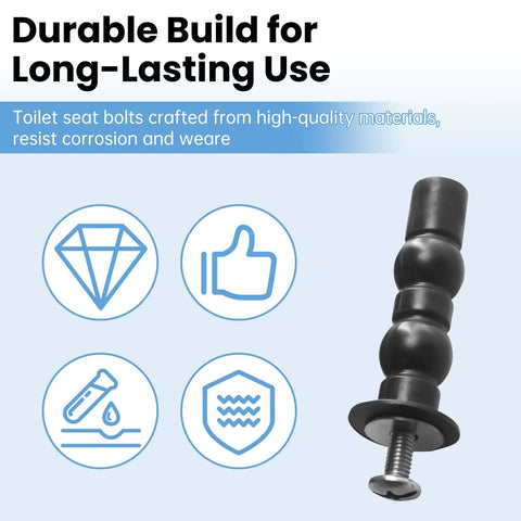 Top Mount Toilet Seat Bolts With Expanding Rubber Anchors For Toto Compatible Fixtures Quick Swap showing durable high-quality material design.