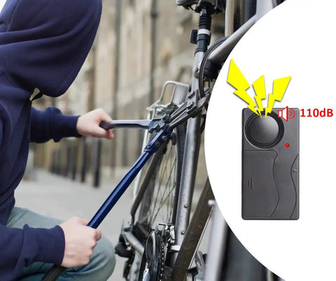 2 Pack Anti Theft Vibration Alarm With 110dB Loud Siren And Adjustable Sensitivity Motion Sensor Built In For Doors Windows Bikes Motorcycles RVs And More Keeps Your Gear Safe While You Roll Park Or Chill. Black wireless bike alarm with 110dB siren