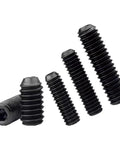 Built Tough M12 12mm Grub Screws Cup Point Set Bolt Pack Of 30 Internal Hex Drive showing various lengths and black coating.