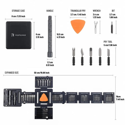 No Fuss Repairs Grab This Badass 55 Piece Precision Screwdriver Set With Magnetic CRV Bits, mini wrenches inside storage case.