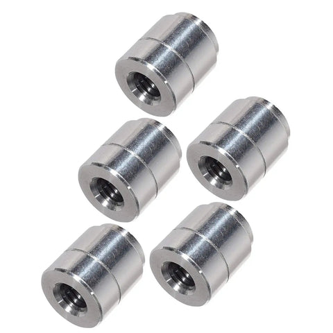Pack Of Five Slick 3/8-16 Aluminum Weld On Bung Nuts Featuring Snug Female Threads Machined From Solid Billet Aluminum