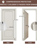 Totally Pinch Proof Door Guard And Protector Set For Kids Smart Rubber Hinge Stopper, door dimensions showing safety features.
