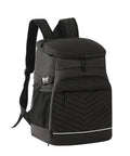 Leakproof Insulated Cooler Backpack With Thickened Oxford Cloth Adjustable Padded Straps Spill Proof Design Weekend Road Trip Essential side view with zippers and mesh pocket.