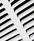 Close-up of 12 X 18 Inch Flat Stamped Steel Return Air Grille For Duct Opening with angled fins and white finish.