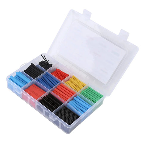 Cool Heat Shrink Tube Kit With 560 Durable Cross-Linked Polyolefin Sleeves For Flame Retardant Wire Insulation And Cable Protection Perfect For Diy Electrical Repairs And Home Upgrades, assorted tubes in case