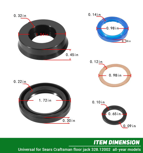 1.5 Ton Floor Jack Seal Replacement Kit With O Rings Piston And Washer Complete 22 Piece Hydraulic Jack Rebuild Kit sizes