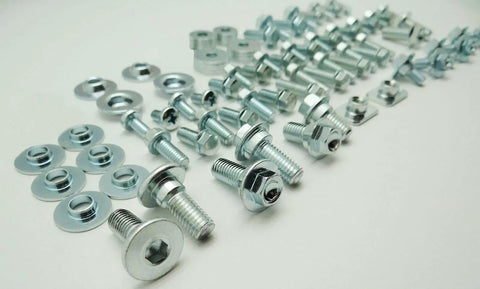 87Pcs Body Bolt Kit for KX and KXF Plastics, Seat, Fenders, Shrouds, and Number Plates Fasteners, OEM Style Zinc Flange Bolts