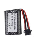 Two Pack 7.4V 1200mAh Lithium Ion Battery With USB Charging Cable For R206 R208 R308 TX122 TX123 H106 2008 V003 RC Ship