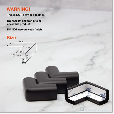 Slim Fit Baby Proofing Corner Edge Protector With 18ft Edge Coverage For 8 Corners, soft NBR foam bumper guard in onyx black