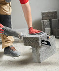 Beefy Tungsten Carbide Reciprocating Saw Blades For Demolition And Masonry, Cut Porous Concrete, Bricks, Fiber Cement And Wood, Long Lasting Durability 3-Piece Set in use cutting concrete block.