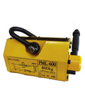 Beefy Magnetic Lifter With Release, 1320 Lbs Capacity, Upgraded 3.0 Safety Factor, heavy-duty yellow unit with handle showing 600kg max lift