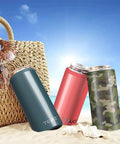 Chill Vibes While Crushing A Cold Brew With This Stainless Steel Skinny Can Cooler Fits All 12 Oz Slim Cans at beach