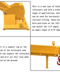 Close-up view of Heavy-Duty Forklift Jib Boom Crane, showing extendable arm and adjustable tilt mechanism, 6600 lb capacity.