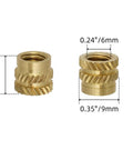M6 Heat-Set Threaded Inserts Kit, 50 Pcs Brass Knurled Inserts For 3D Printing And Plastic Parts, Metric M6 Threads, Easy Install